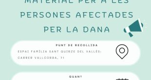 Recollida de material per a les persones afectades per la DANA