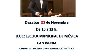 La Societat Coral IL·lustració Artística organitza la conferència ” El tresor musical montserratí”23 de novembre